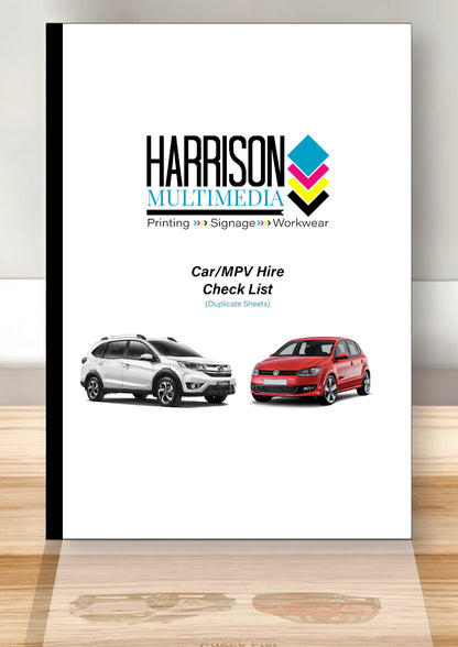 A4 Vehicle Hire Check List Book